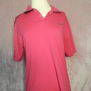 Nike Golf Mens Pink Polo Collard Short Sleeve Light Weight Dri Fit Shirt Size S